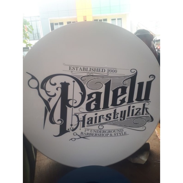 Neon box Bulat Diameter 80cm 2 sisi