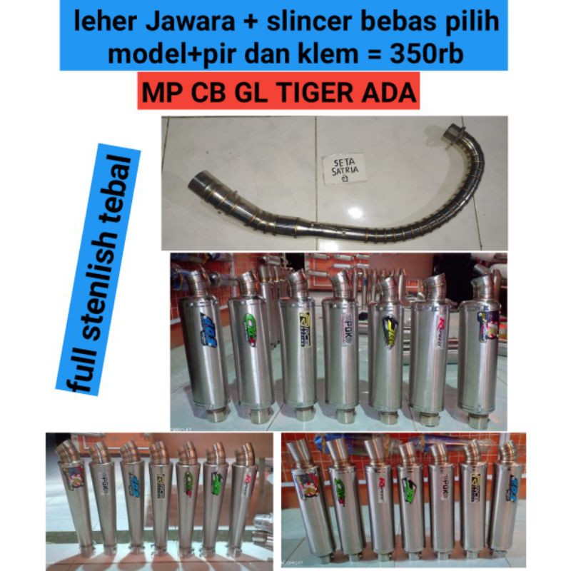 knalpot full stenlis type jawara pnp mp gl cb tiger