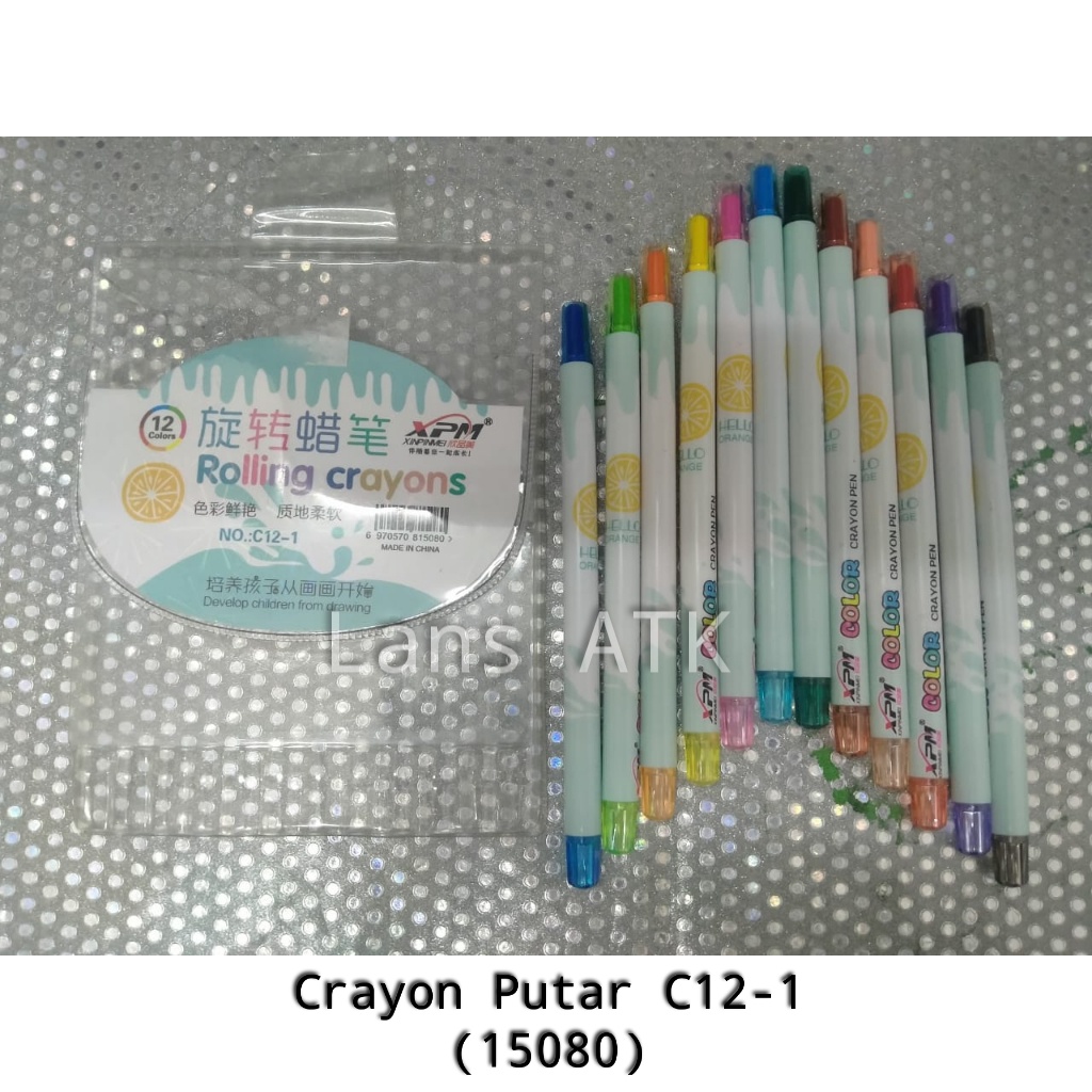 

CRAYON PUTAR 12 WARNA C12-1 / ROLLING CRAYONS XPM (15080) crayon
