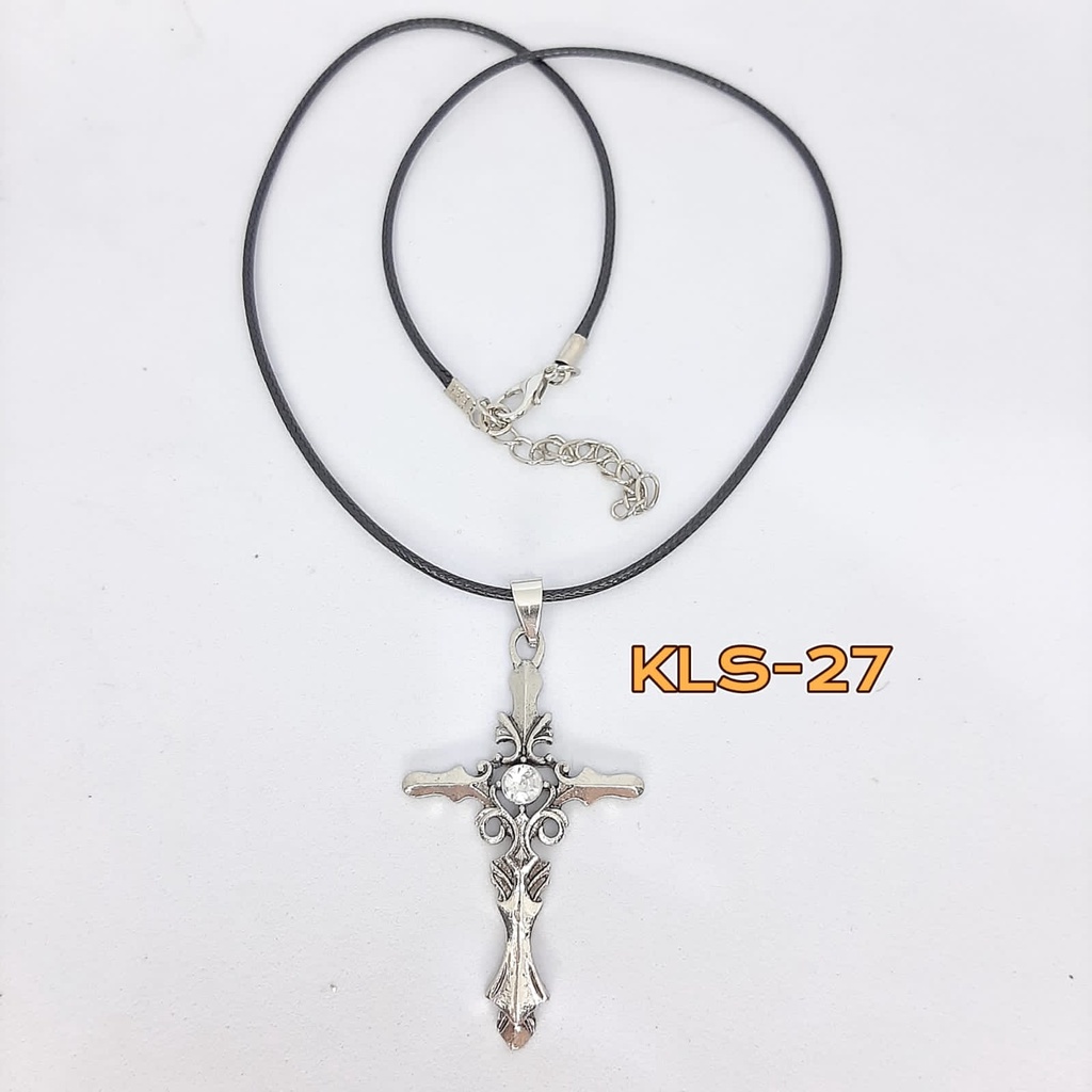 KALUNG SALIB TALI HITAM / KALUNG ROSARIO / KALUNG LIONTIN SALIB