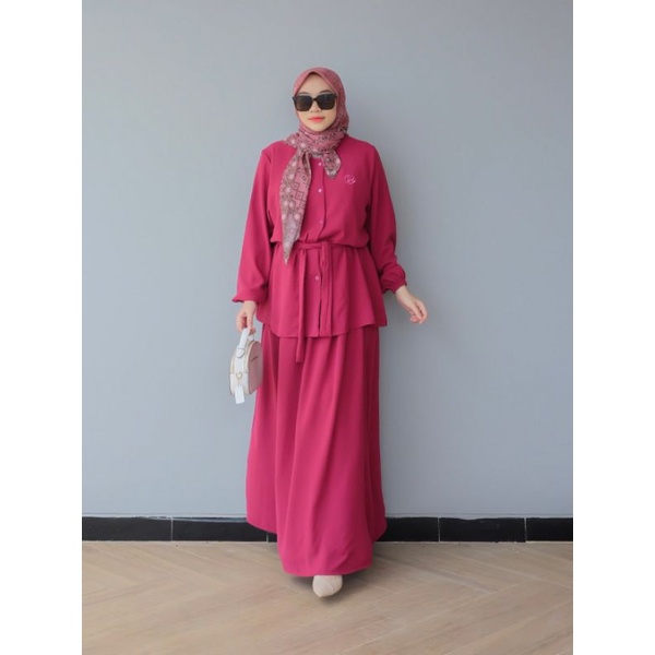 Karin set by Dyn clothingline setelan rok crinkle premium