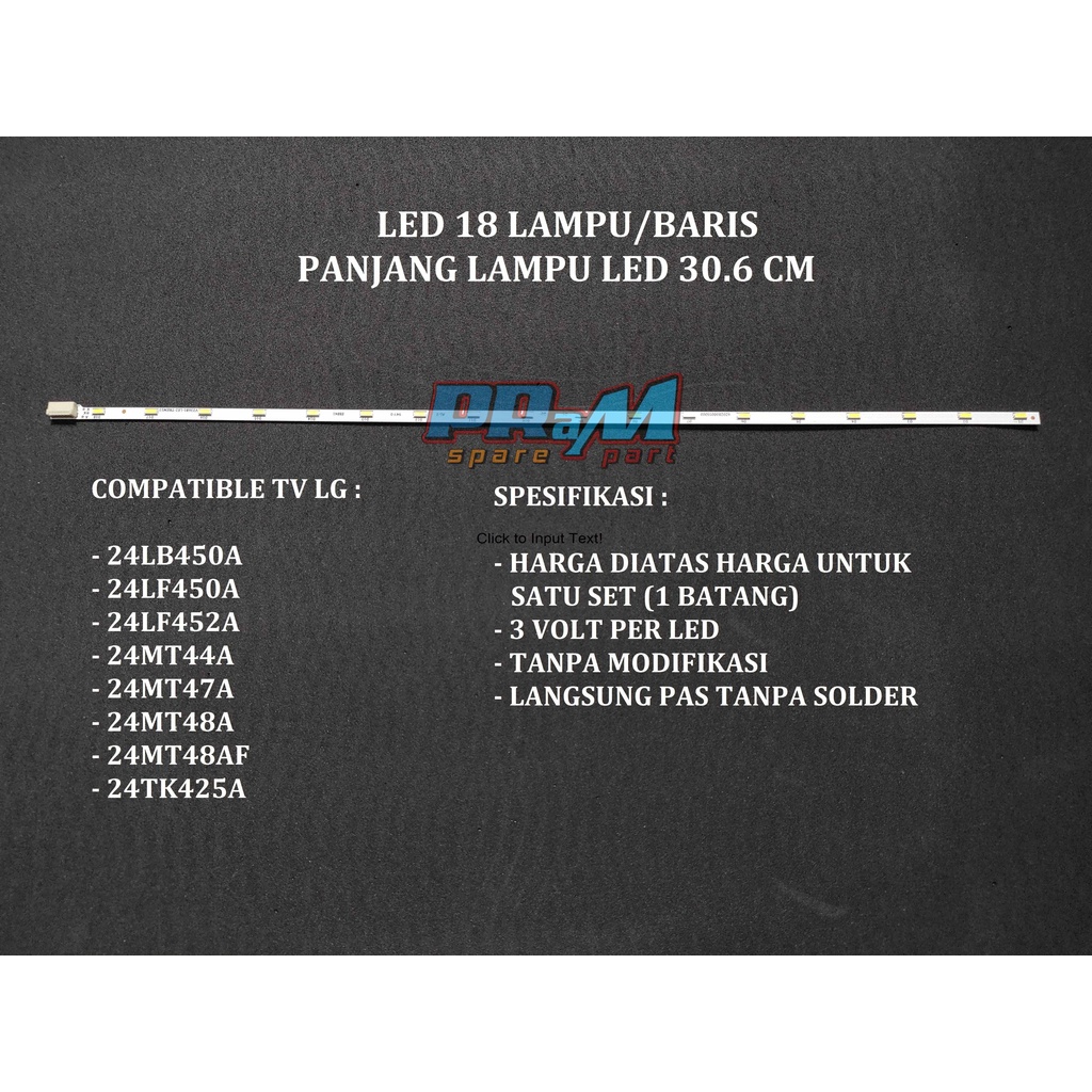 Backlight Led Tv LG 24 INC 24MT48 AF BL LG Tv 24MT48 24LB450A 24LF450A 24LF452A 24MT44A 24MT47A 24MT