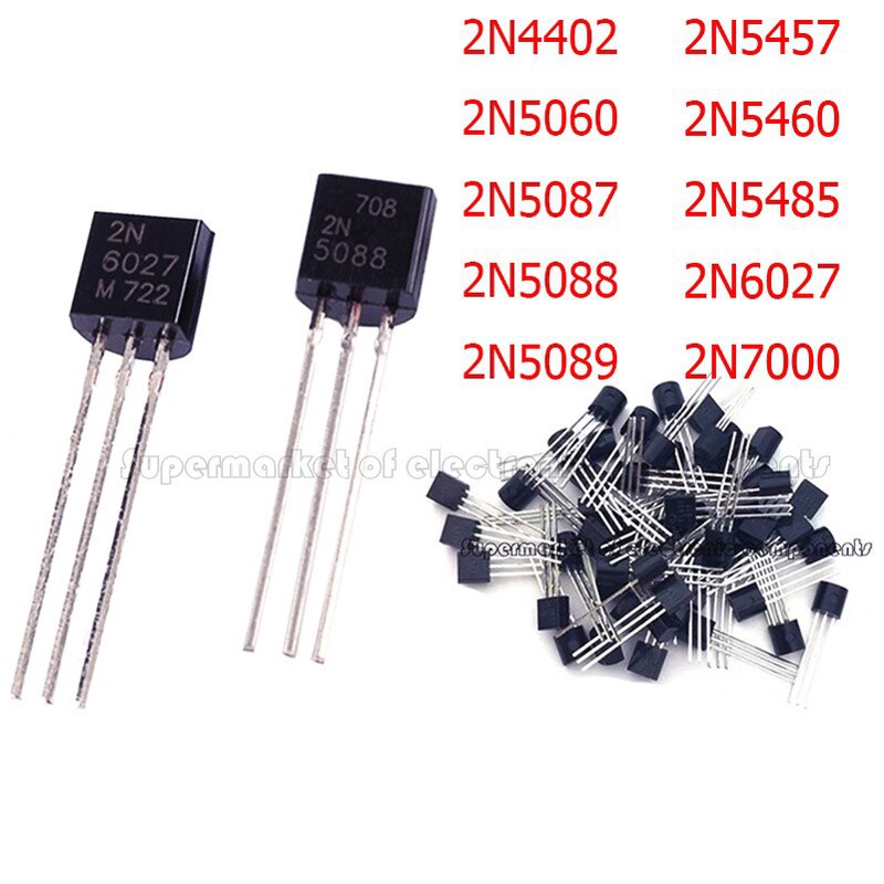 10pcs Transistor 2n4402 2n5060 2n5087 2n5088 2n5089 2n5457 2n5460 2n5485 2n6027 To-92