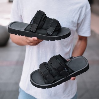 ALMO BLACK Sandal  Slide Simple Pria  Flip Flop Ringan 
