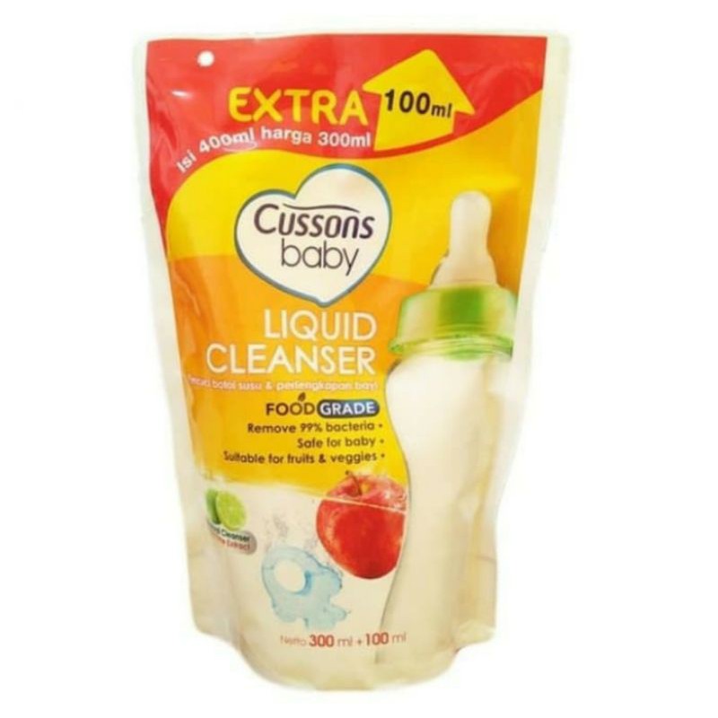 Cussons Baby Liquid Cleanser 400ml With Lime Extract/ Pencuci Botol Susu CLEANSER CUSSONS 300 +100ml