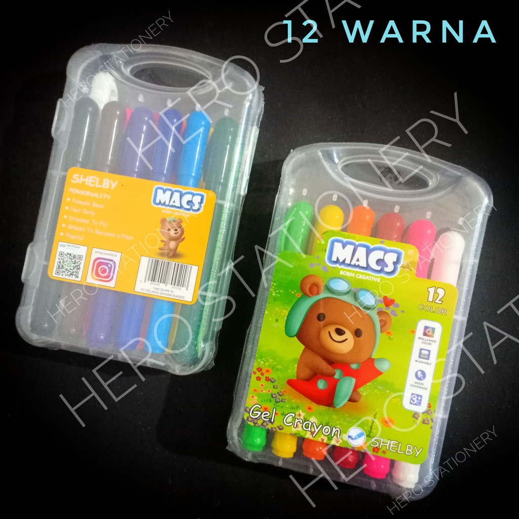 

Krayon wajah gel crayon MACS set 12 warna aman untuk kulit