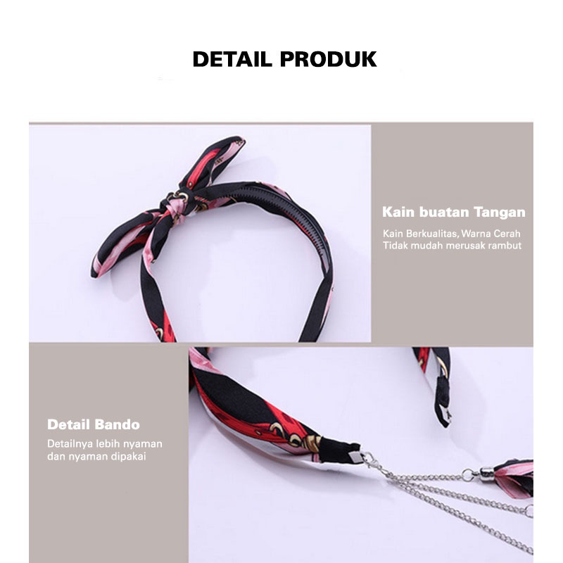 Bando Korea Perempuan Dewasa Pita Rumbai Hiasan Kristal Bandana Fashion Wanita Lucu Aksesoris Rambut fashion style korea Premium AK127