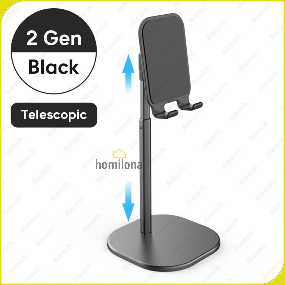 Dudukan Smartphone Stand Holder Telescopic - AIEACH K2 - Black