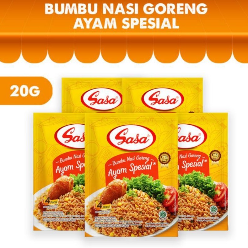 

SASA 5 PCS BUMBU NASI GORENG AYAM SPESIAL / SPECIAL CHICKEN FRIED RICE SEASONING INSTAN