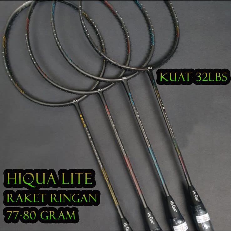 RAKET BADMINTON HIQUA HI-QUA LITE GOLD/CHAMO/BLUE/RED LITE RINGAN 5U
