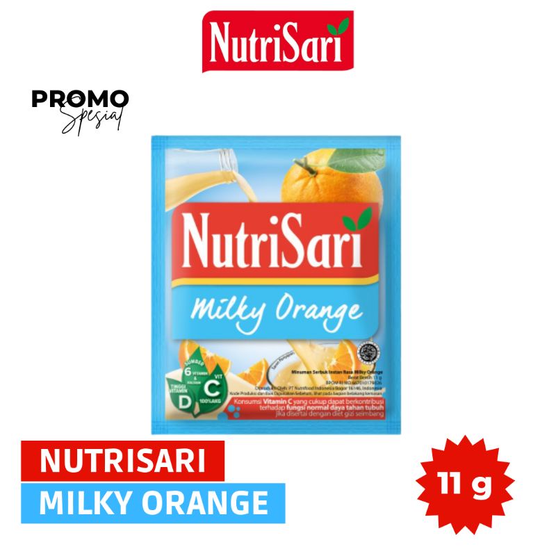 

NUTRISARI MILKY ORANGE 11 G (SACHET) MAX ORDER 30 PCS/SACHET