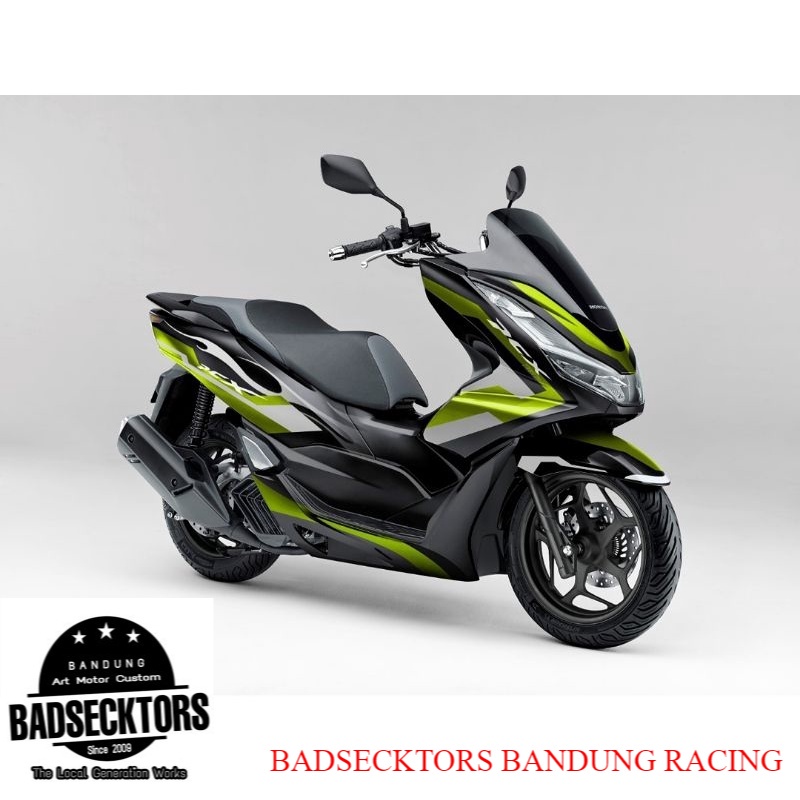 STICKER DECAL HONDA PCX 160 BLACK GREEN METALIC keren