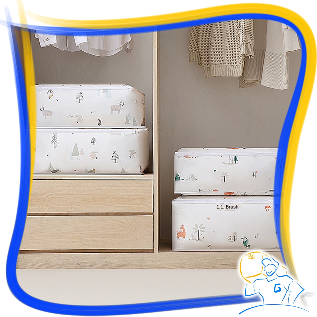 Tempat Penyimpanan Pakaian Anti Debu Kantong Baju Lemari Bed Cover Plastik  Ukuran Jumbo Storage Cloth Dust Cover