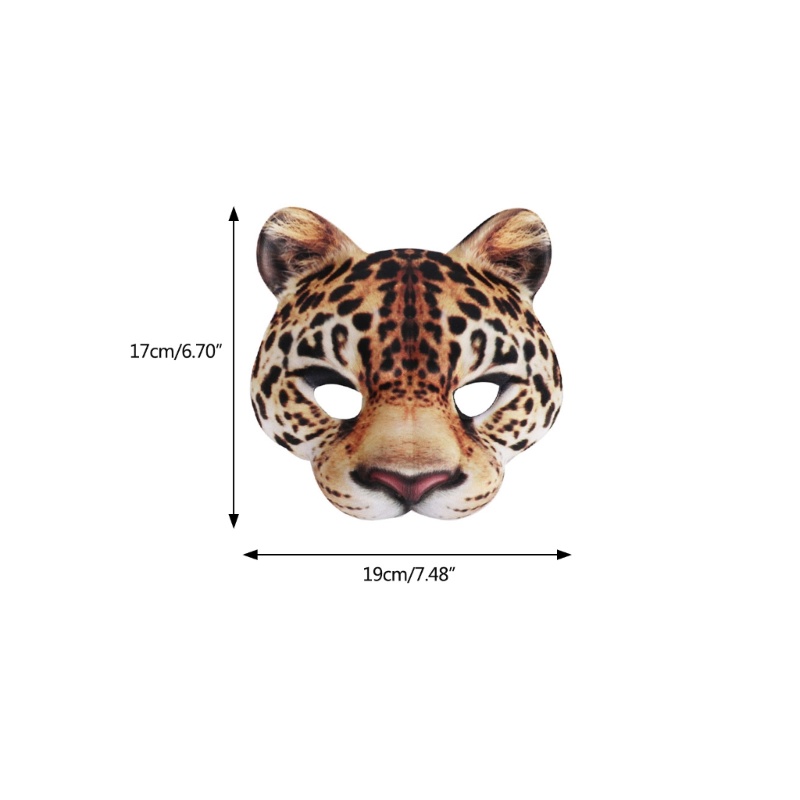 Zzz Topeng Setengah Wajah Motif Leopard Untuk Pesta Halloween