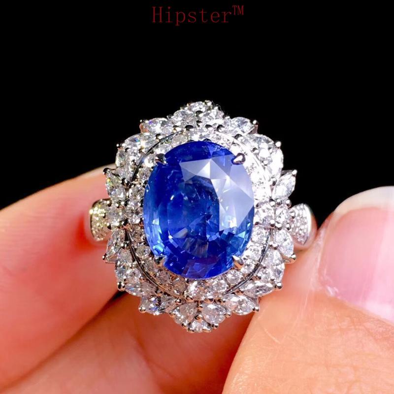 Sapphire Ring Women's Luxury Pendant Jewelry Set