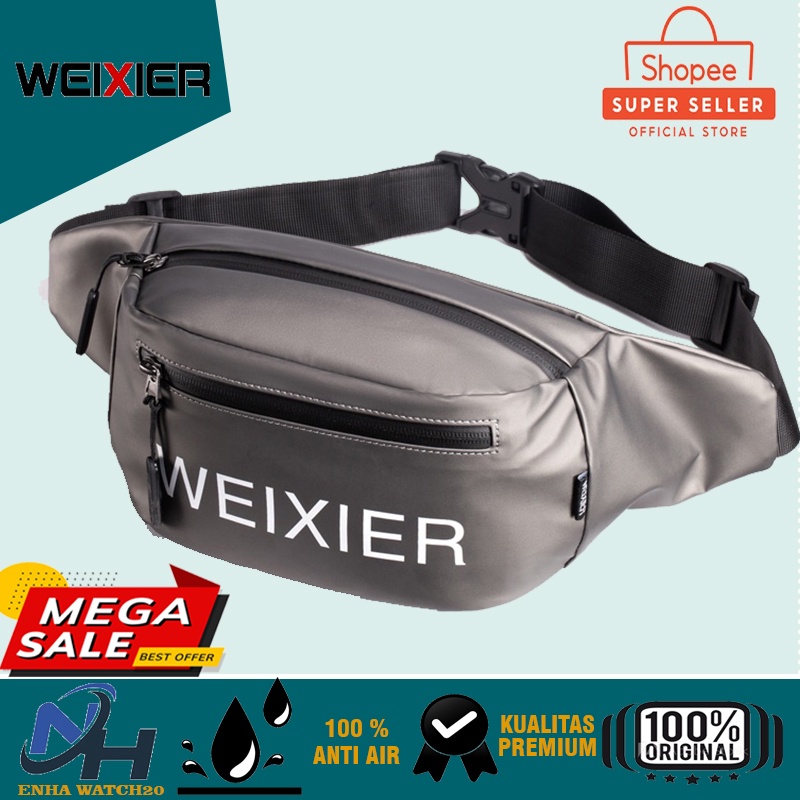 NEW WEIXIER 9542 Tas Selempang Anti Air Tas Slempang Cowok Waistbag Anti Air Impor Kekinian