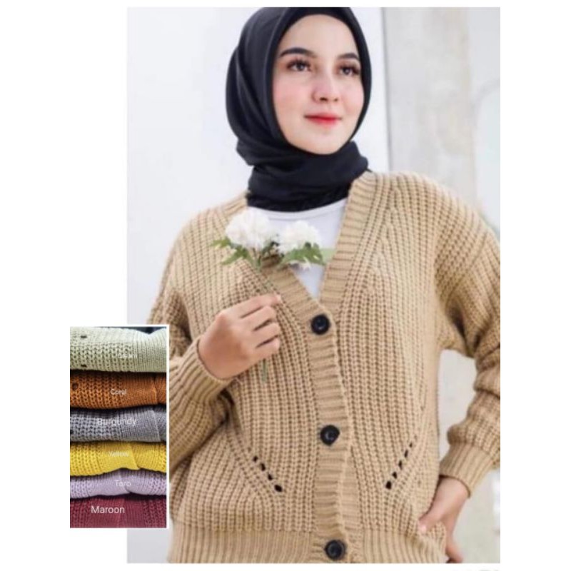 KARDIGAN RAJUT WANITA KANCING