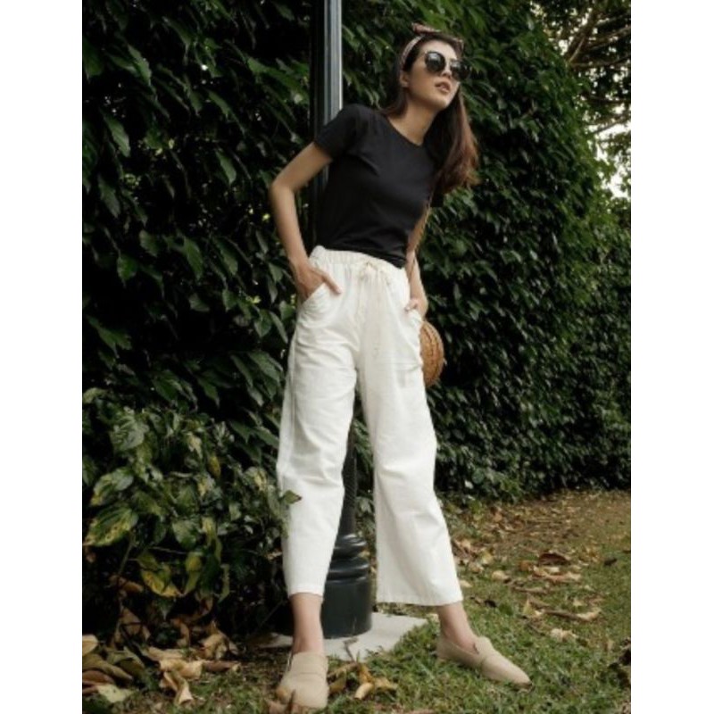 PROMO!! Hilla Linen Pants CELANA BAHAN CELANA WANITA CELANA TERLARIS CELANA KULOT CELANA LINEN CELANA KEKINIAN