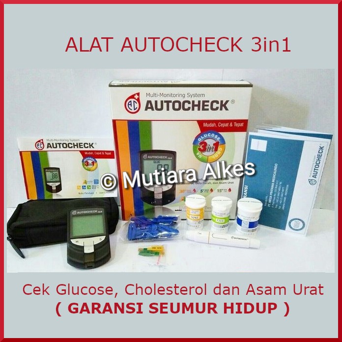 Alat Autocheck 3in1 GCU (Cek Gula, Asam Urat, Cholesterol