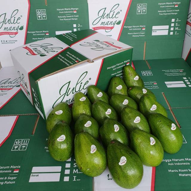

Alpukat Julie Mango Ukuran MEDIUM Box Besar Isi 16-18 pcs Berat ~5Kg
