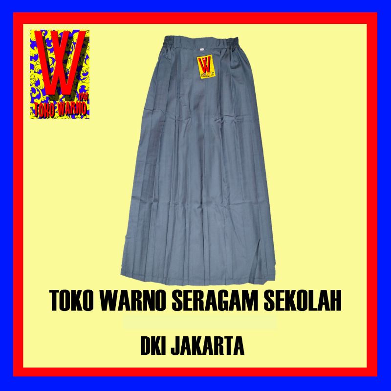 ROK SMA (JUMBO) ABU ABU REMPEL PANJANG PINGGANG KARET SERAGAM SEKOLAH