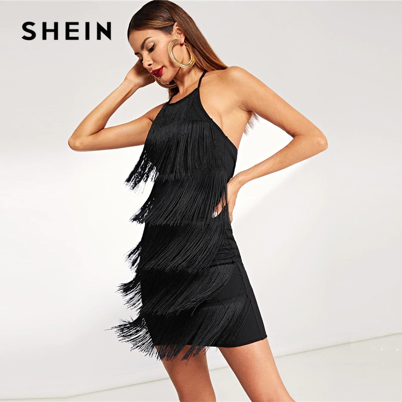 fringe detail dress