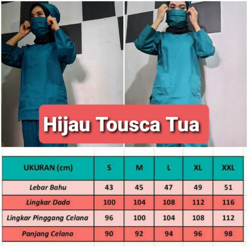 Baju OKA / Baju perawat Khusus Warna Hijau Tosca