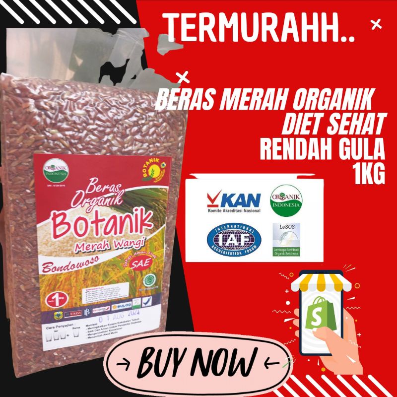 

[murah enak]beras mentik merah organik 1kg