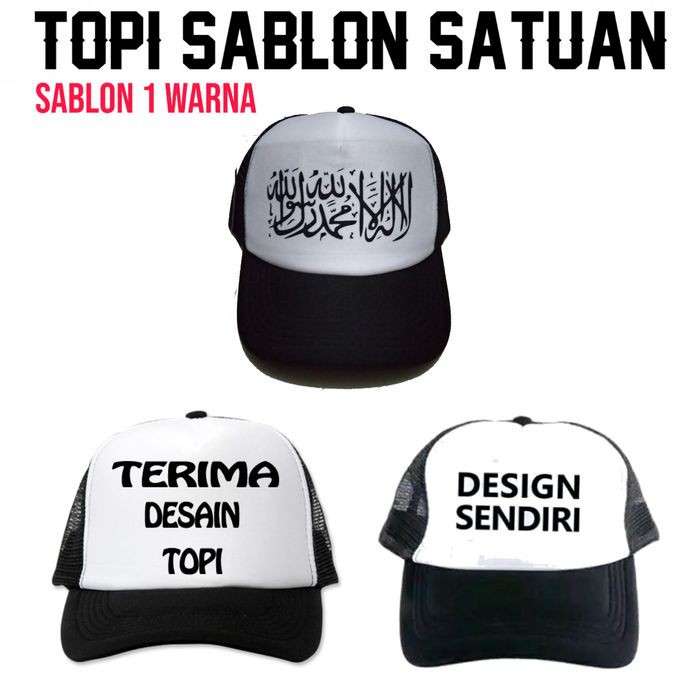 Sablon Topi Trucker jaring Custom Nama / Tulisan Desain Bebas Suka Suka standar distro