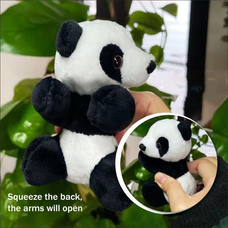 Boneka Plush Panda Clip Black White Hugging Panda Curtain Clip Bookmark Notes Small Stuffed Animal Doll Souvenir Toys