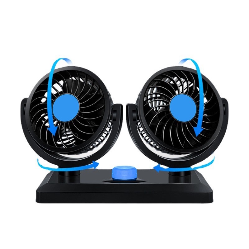 Kipas Angin Mobil 12 Volt Putar 360 / Kipas Mini Double Mini Fan