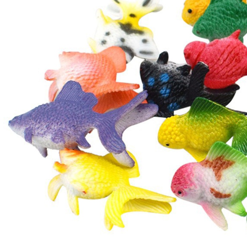 SIY  12 Pcs/Set Soft PVC Goldfishes Models Epoxy Filling Material Crystal Ocean Resin 3D Mini Fish Modeling Filler