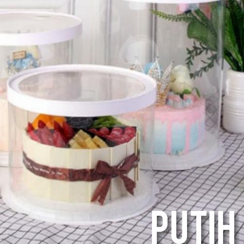 

Cake Box Bulat Dus Kue Kotak Kue Transparant Mika PET 30x30 cm