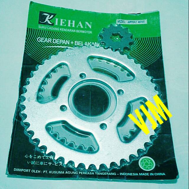 PROMO MURAH GEAR SET GIR DEPAN DAN BELAKANG RX KING RXS ALFA F1ZR VEGA R CRYPTON JUPITER Z 45T 12T
