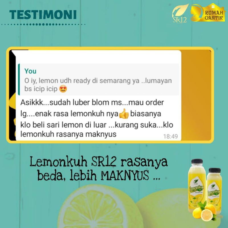 Lemonkuh SR12 Sari Buah Lemon BPOM Tinggi Vitamin C Untuk Kekebalan Tubuh