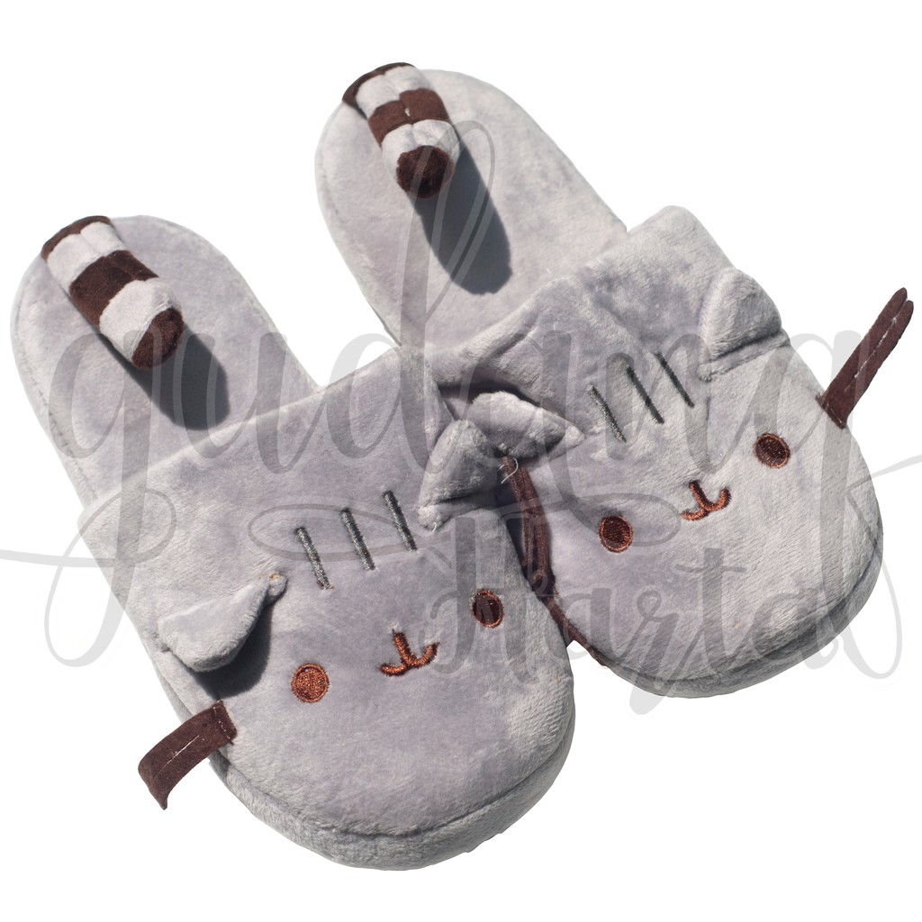 Sandal Kamar Grey Cat Unik Slipper Hadiah Lucu Kucing Abu GH 104011