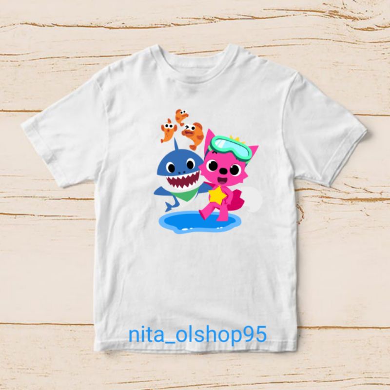 baju pinkfong babyshark kaos anak