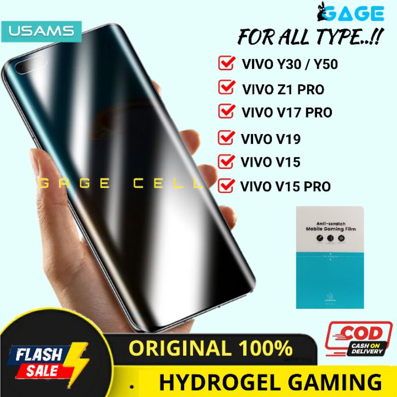 USAMS Hydrogel Anti Gores Glare Matte Gaming VIVO Y30 Y50 V19 V15 V17 Z1 PRO Full Layar Screen