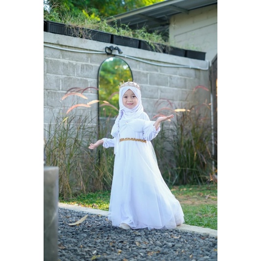 GAMIS PRINCESS SET HIJAB JILBAB QUEEN DRESS INCESS ANAK USIA 0- 9 TAHUN BY Rumah Ara