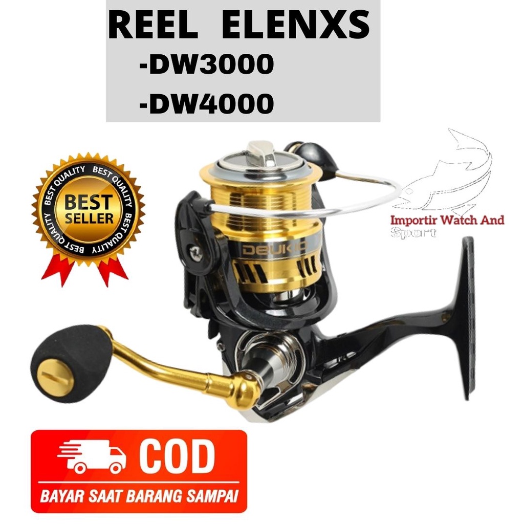 Riil pancing murah ELENXS Reel Pancing Fishing Reel Kumparan Pancing DW3000 DW4000 5+1 Ball Bearing 