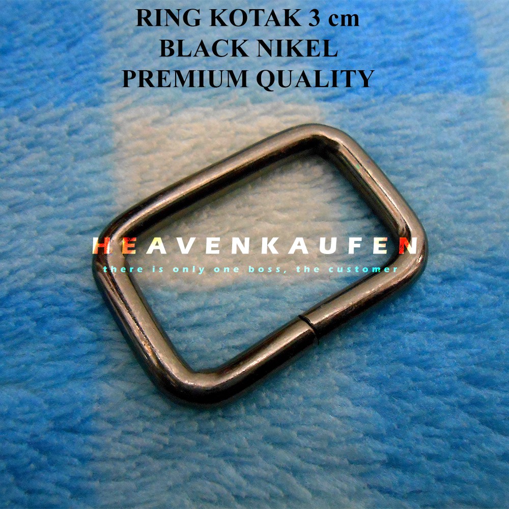 Ring Kotak 3 cm Black Nikel Kualitas Premium