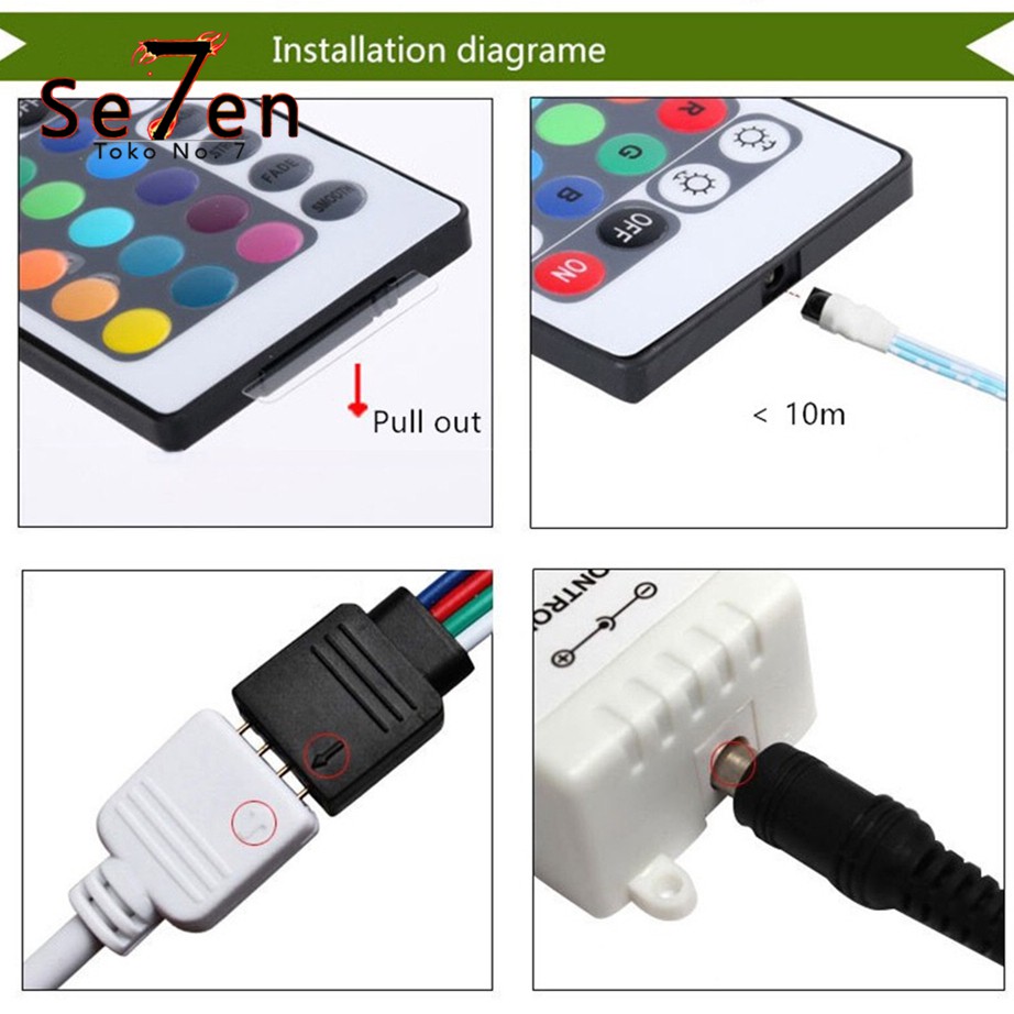 Led Strip 5M Remote RGB Warna Warni Kelap Kelip