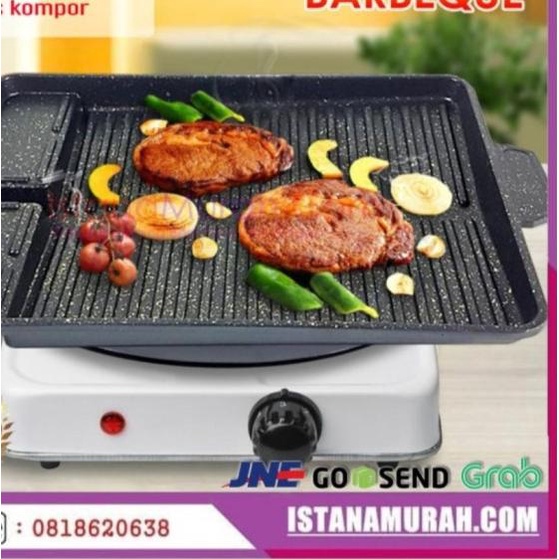 ❁ HAPPYCALL 32cm Double pan Grill Panci Anti lengket Panggang HAPPY CALL - YAKINIKU GRILL ➸