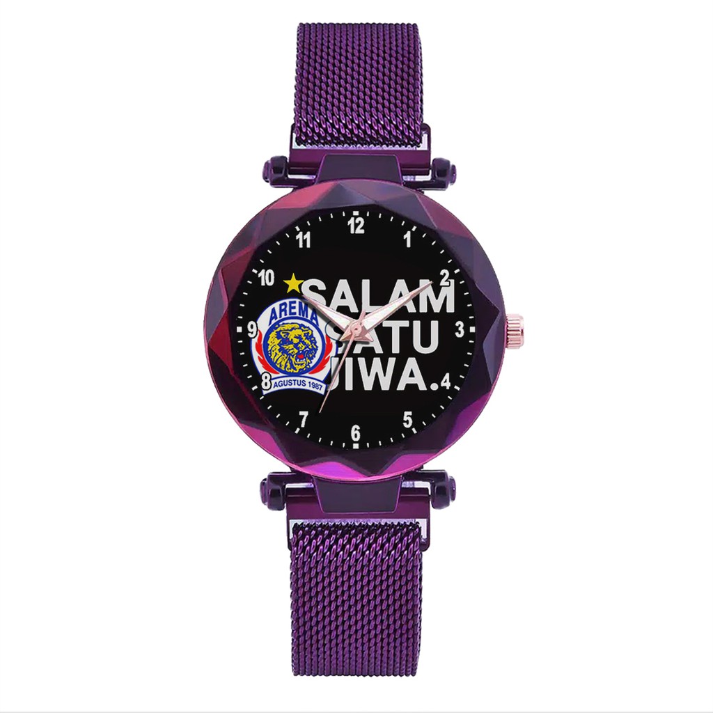 Jam Tangan Wanita Custom - AREMANITA AREMA MOTIF 1 Free Box &amp; Batre Cadangan