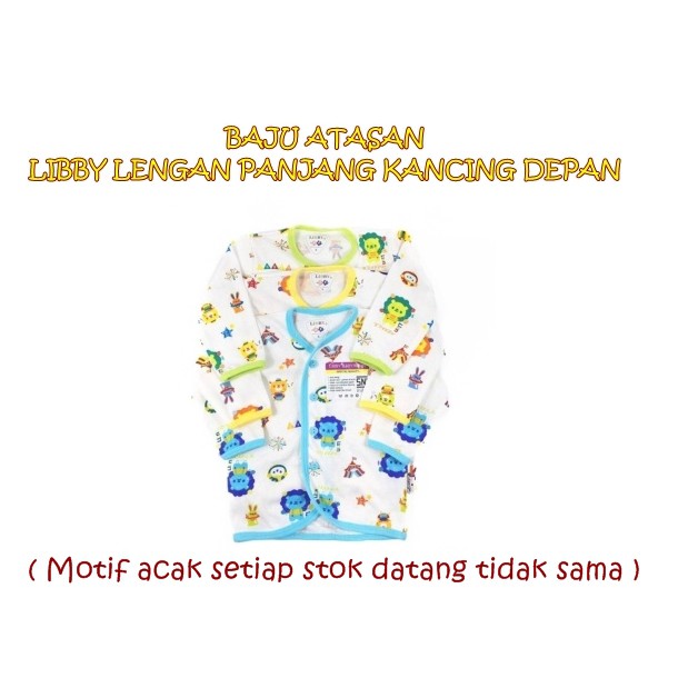 BAJU ATASAN LIBBY LENGAN PANJANG KANCING DEPAN TSHIRT LIBBY KAOS BAYI