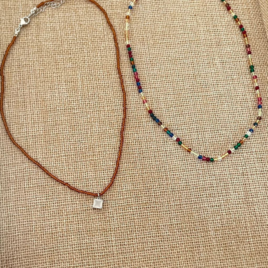 Kalung Manik-Manik Warna-Warni Gaya Retro Korea