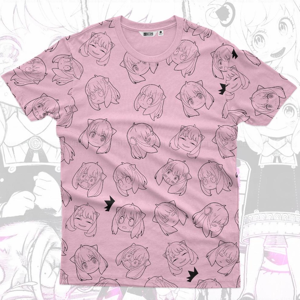 Tshirt Anya Telepath Expression Pink Anime Manga SPY x Family Premium Unisex