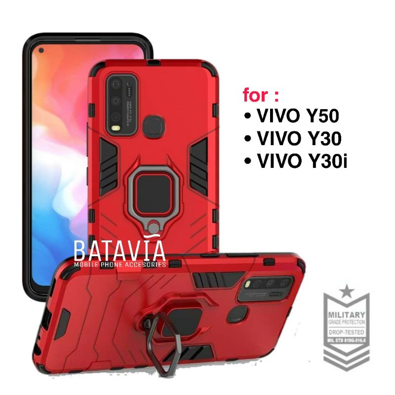 Hard Case Vivo Y30 Y30i Y50 Case Armor Hardcase Ring Predator Panther Hybrid