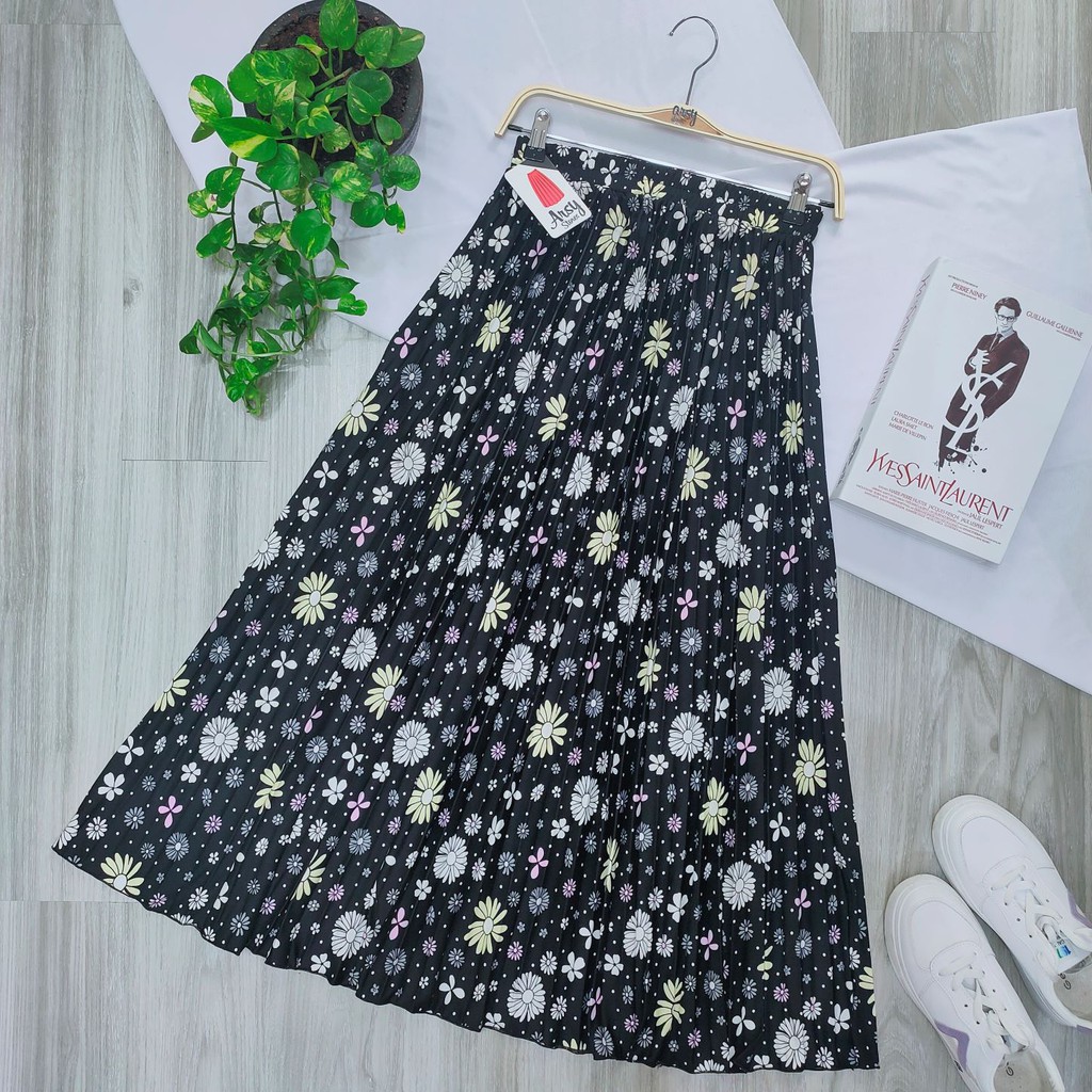 Renira Skirt Bawahan Rok Wanita - Hyget Premium All Size-BLACK