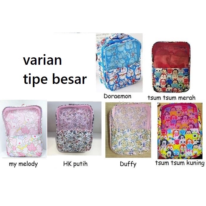 Tas Sepatu Organizer Travel Shoe Bag Penyimpanan Hello Kitty Melody Tsumtsum Duffy TS03